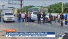 Antón tras recibir los disparos, perdió el control de su camioneta y se estrelló contra los exteriores de un conjunto residencial.