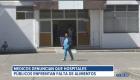 La falta de alimentos afecta a los hospitales públicos del país, según denuncian médicos y familiares de pacientes. El presupuesto para comida, limpieza y seguridad se redujo en 78 millones en los últimos 2 años.

Un reportaje de Lucía Clavijo