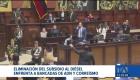 La eliminación del subsidio a los combustibles enfrenta a las bancadas de ADN y el correísmo en la Asamblea. Hubo gritos, señalamientos e incluso fue necesaria la intervención de la escolta legislativa.

Un reportaje de Karen Haro