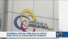 Salen a la luz los audios que evidenciarían las presiones al juez Carlos Serrano, de parte del Director de la Judicatura en Pichincha. El escándalo salpica a Mario Godoy, pues su esposa fue parte de la defensa de un ciudadano extranjero por quien se pedía favores.

Un reportaje de Carlos Sacoto