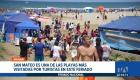Los 27 balnearios de Mnabí lucen con gran afluencia de visitantes este sábado, para garantizar la seguridad de los turistas hay resguardo militar y policial. Un reportaje de Daniel Moreira
