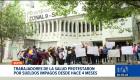 Personal de la Red Pública de Salud se movilizaron pacíficamente ante el Ministerio del ramo para denunciar la falta de pago de sueldos. Un reportaje de Juan Miguel Rodríguez