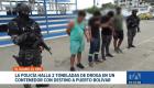 Cuatro personas fueron aprehendidas en flagrancia en el sector de Río Bonito, cantón El Guabo, mientras intentaban alterar la ruta de un contenedor con droga.