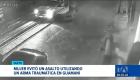 Un intento de asalto fue frustrado al sur de Quito gracias a la reacción de una ciudadana que repelió el ataque usando un arma traumática. Un reportaje de Gustavo Jaramillo