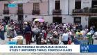 Miles de personas se movilizan en Quito para adquirir uniformes y materiales escolares previo al retorno de estudiantes y docentes a las aulas. Un reportaje de Fausto Yépez