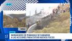 Las labores de sofocación se concentran en la cumbre de la montaña, los bomberos buscan impedir la propagación de las llamas hacia zonas habitadas. Un reporte de Brigette Mancheno