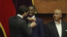 Sesión del Pleno de la Asamblea, condecoración al futbolista Willian Pacho, por sus logros deportivos en el ámbito internacional el 23 de julio del 2025.Fotos : API / Rolando Enríquez