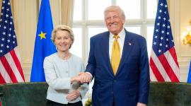 Ursula von der Leyen, y el presidente Donald Trump se reunieron en Turnberry.