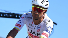 El ciclista Jhonatan Narváez en una competencia.