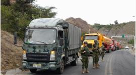 Militares acompañarán convoy con alimentos, gas y otros productos para Imbabura.