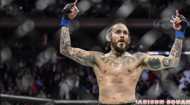 Chito Vera celebra su victoria por KO en el tercer asalto ante Frankie Edgar.