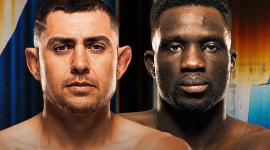 A la izquierda Garcia y a la derecha Onama, ambos peleadores de la UFC que serán parte del evento estelar.