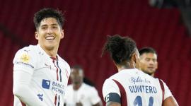 Cotejo entre Liga  vs. Orense, por la fecha 4 de la serie A, Hexagonal por el campeonato de la Liga Ecuabet 2025, en el Estadio Rodrigo Paz Delgado.API / DANIEL MOLINEROS