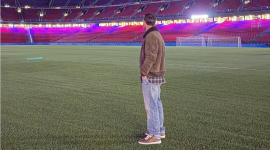 El astro argentino Lionel Messi en el Spotify Camp Nou, estadio del FC Barcelona, durante su visita al club donde marcó un antes y después  en la historia de los 'blaugranas'.