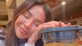 Nadia Mejía se lució preparando un seco de pollo ecuatoriano al son de la música de Julio Jaramillo.