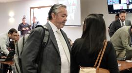 Ramiro García, abogado de Aquiles Alvarez, durante la audiencia en el caso Triple A.