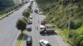 El Municipio de Quito inició este sábado 28 de marzo de 2026 el retiro de los árboles que presentan riesgo de siniestralidad en la av. Simón Bolívar, norte de Quito.