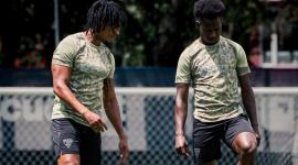 Jugadores de Liga de Quito en ejercicios de preparación.