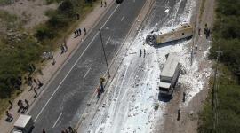Fuerte accidente de tránsito en Guayllabamba, este sábado 25 de abril.