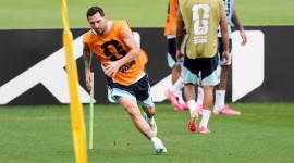 Entrenamiento de Argentina - Compass Minerals National Performance Center, Kansas City, Kansas, EE. UU. - 26 de junio de 2026. Lionel Messi, de Argentina, durante el entrenamiento.