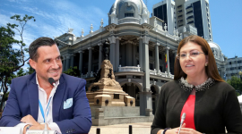 Juan Pablo Molina y Sofía Espín, precandidatos de Guayaquil y Guayas.