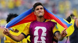 Ecuador vs. Alemania - Estadio de Nueva York/Nueva Jersey, East Rutherford, Nueva Jersey, EE. UU. - 25 de junio de 2026. Piero Hincapié, de Ecuador, celebra tras el partido.