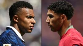 Kylian Mbappe y Achraf Hakimi figuras de Francia y Marrucos, respectivamente.