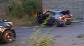 Siniestro de tránsito en la av. Interoceániza en Quito