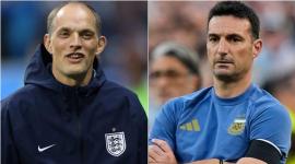 Tomas Tuchel, DT de Inglaterra; Lionel Scaloni, DT de Argentina.