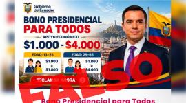 Alerta por ofrecimiento de falso bono de hasta 4 000 dólares.