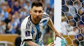 Lionel Messi durante una celebración de su gol en el Mundial 2026.