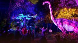 El Jardín Botánico presenta una exposición nocturna con dinosaurios en movimiento.