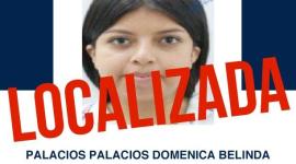 Doménica Belinda Palacios Palacios, reportada como desaparecida el 20 de julio de 2026, ya fue localizada.
