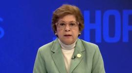 Ivonne Nuñez, exministra de Trabajo, en una entrevista con Teleamazonas.