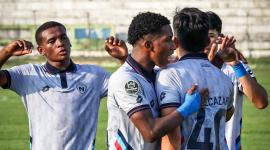 El festejo de los jugadores de El Nacional