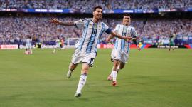 Lionel Messi festejando un gol en el Mundial 2026