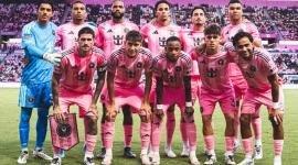Jugadores del Inter Miami antes del partido ante el Leens