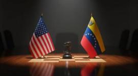Banderas de Estados Unidos y de Venezuela