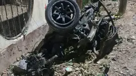 Así quedó el cochebomba utilizado para perpetrar un ataque en Pasaje, El Oro.