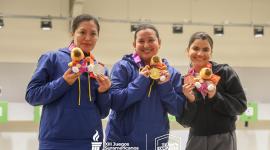 Diana Durango, Marina Pérez, las ecuatorianas subieron al podio en los 25 metros de pistola femenino de los Juegos Suramericanos 2026.