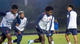 La Selección de Ecuador en entrenamiento previo al partido ante Japón.