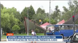 Varios jóvenes fueron captados realizando maniobras en el techo de una estructura en un parque de Quito. Por su parte, colectivos de ciclistas piden pistas y ciclovías funcionales.

Vía: Brigette Mancheno