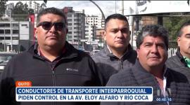 Conductores de transporte interparroquial piden a la Agencia Metropolitana de Tránsito mayor control en horas pico en la intersección de la avenida Eloy Alfaro y Río Coca, en el norte de Quito. 

Vía: Juan Miguel Rodríguez
