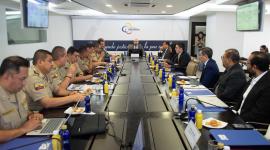 Representantes del Ministerio del Interior, de la Judicatura y de Fiscalía en la Mesa Técnica realizada en Quito este viernes 13 de junio del 2025.