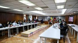 En el octavo piso de la Corte Nacional de Justicia se desarrolla la audiencia de juicio del caso Reconstrucción de Manabí.
