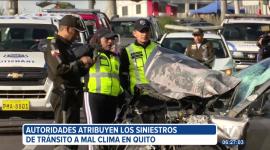 En tan solo tres días ya se reportan más de 10 accidentes de tránsito en Quito. Autoridades aseguran que las condiciones meteorológicas influyen.
Un reportaje de Brigette Mancheno