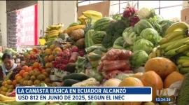 En junio de 2025, la canasta básica en Ecuador alcanzó los 812 dólares. Especialistas dicen que aunque la inflación es baja, el alza en productos esenciales ya se siente en el bolsillo de las familias ecuatorianas.