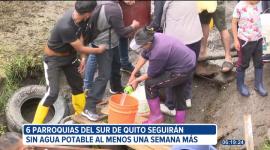 Al menos una semana más, seis parroquias del sur de Quito no tendrán agua potable. La municipalidad continúa realizando trabajos para reparar la tubería afectada en La Mica.

Un reportaje de Brigette Mancheno