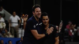 Nicolas Lapentti y Juan Manuel del Potro, se enfrentan en el "Duelo de Titanes" partido de exhibición qué entrega el trofeo Guayaquil CapitalAmericana del Deporte 2026 al ganador.Fotos:César Muñoz/API