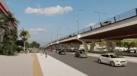 El Municipio de Guayaquil empezó a construir el paso elevado en la av. del Bombero. La obra esta suspendida por irregularidades en los permisos.